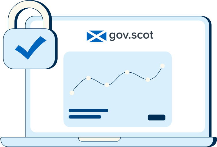Monitor showing ScotAccount screen